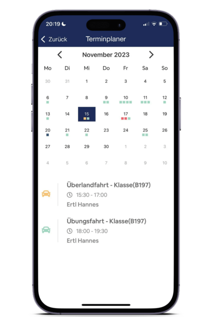 TheorieCheck App Terminkalender